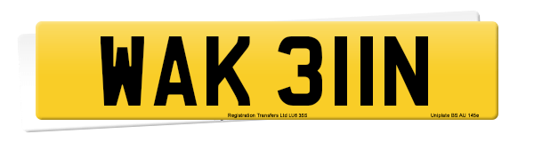 Registration number WAK 311N